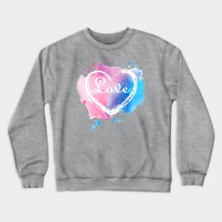 Watercolor Heart Love Crewneck Sweatshirt